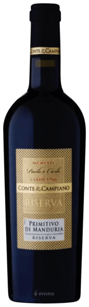 Conte di Campiano Paolo e Carlo Primitivo di Manduria Riserva 2017