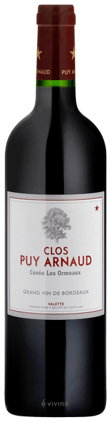 Clos Puy Arnaud Cuv?e Les Ormeaux Bordeaux 2015