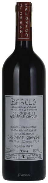 Giovanni Canonica Barolo del Comune di Grinzane Cavour 2017