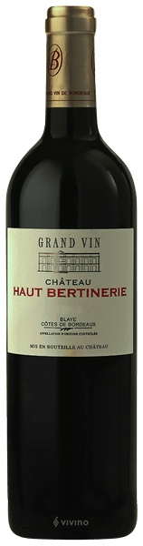 Ch?teau Haut Bertinerie Blaye - C?tes de Bordeaux 2019