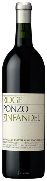 Ridge Vineyards Ponzo Zinfandel 2018