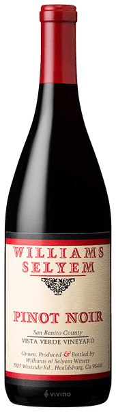 Williams Selyem Vista Verde Vineyard Pinot Noir 2013