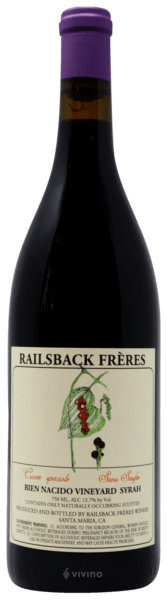 Railsback Fr?res Winery Bien Nacido Vineyard Cuv?e Sp?ciale Sans Soufre Syrah 2018