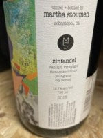 Martha Stoumen Venturi Vineyard Zinfandel 2018