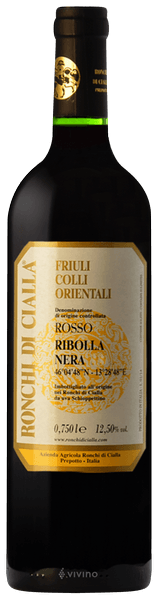 Ronchi di Cialla RiNera Rosso (Ribolla Nera) 2016