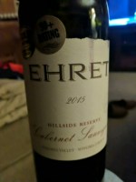 Ehret Family Winery Hillside Reserve Cabernet Sauvignon 2015