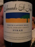 Edmunds St. John North Canyon Road Syrah 2015