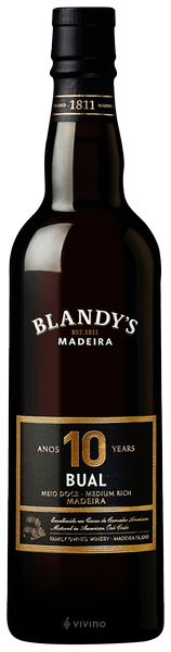 Blandy's 10 Year Old Bual Madeira (Medium Rich) N.V.